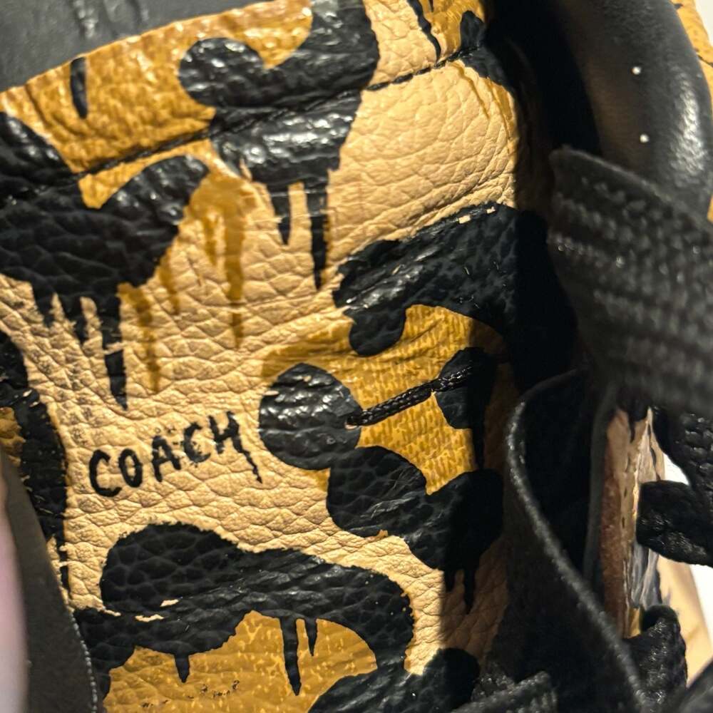Coach High Line Wild Beast Leopard Print Pebble Leather Low Top Sneakers Sz 8.5 - Picture 12 of 14